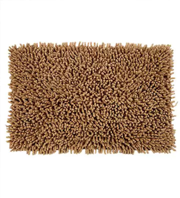 Beige Cotton 24 x 16 Inch Chevy Bath Mat by HomeFurry