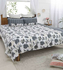 Floral Pattern cotton Bedsheet with two pillow Covers by Home Proud 